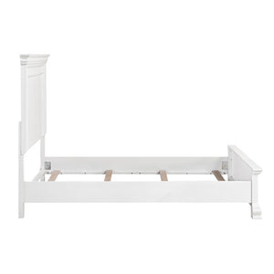 English Elm Twin Panel Bed Dresser Mirror Nightstand 4 Piece White Bedroom Set Solid Wood B011S05105