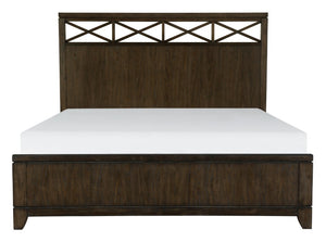 English Elm California King Bedroom Set Ash Veneer Dark Brown Five Piece Modern Suite B011S05124