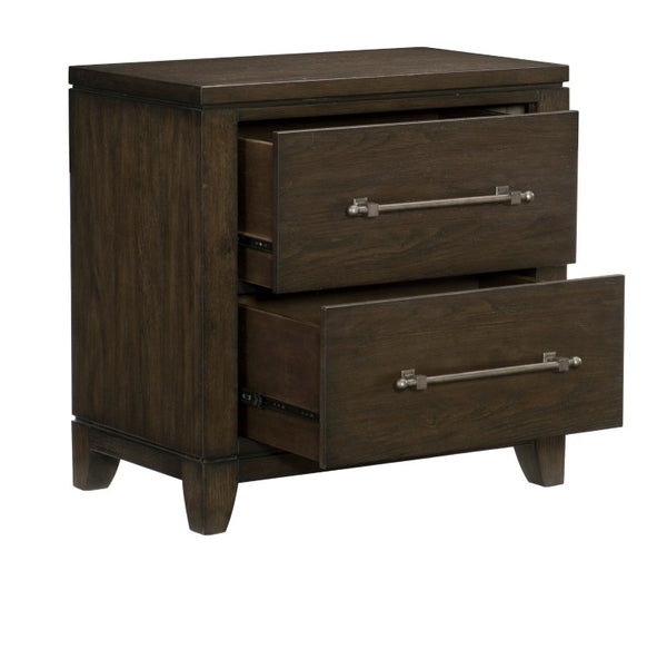 English Elm California King Bedroom Set Ash Veneer Dark Brown Five Piece Modern Suite B011S05124