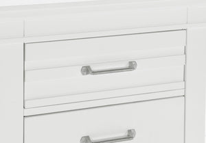 English Elm Full Bedroom Set Four Piece White Wood Farmhouse Bed Dresser Mirror Nightstand B011S05133
