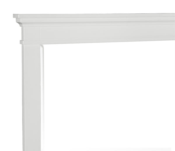 English Elm Full Bedroom Set Four Piece White Wood Farmhouse Bed Dresser Mirror Nightstand B011S05133