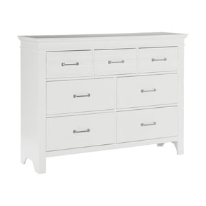 English Elm Full Bedroom Set Five Piece White Wood Farmhouse Style with Dresser and Storage B011S05134