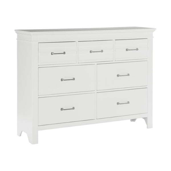 English Elm Full Bedroom Set Five Piece White Wood Farmhouse Style with Dresser and Storage B011S05134