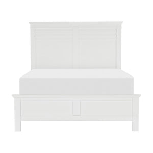 English Elm Full Bedroom Set Five Piece White Wood Farmhouse Style with Dresser and Storage B011S05134