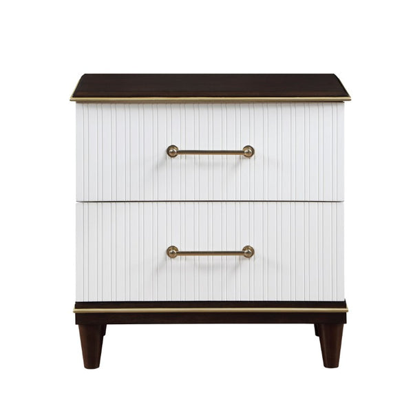 English Elm Eastern King Bedroom Set Cherry Veneer with Brushed Gold Hardware and Panel Detailing B011S05135