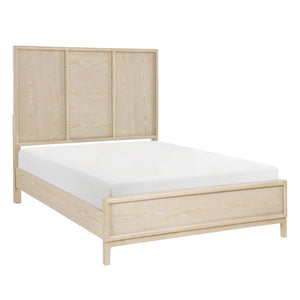 English Elm California King Oak Veneer 4 Piece Bedroom Set with Dresser Mirror and Nightstand B011S05141