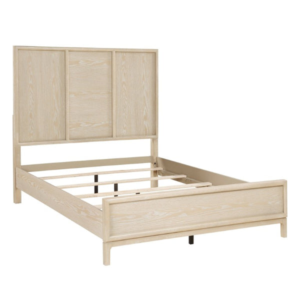 English Elm California King Oak Veneer 4 Piece Bedroom Set with Dresser Mirror and Nightstand B011S05141