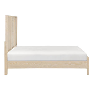 English Elm California King Oak Veneer 4 Piece Bedroom Set with Dresser Mirror and Nightstand B011S05141