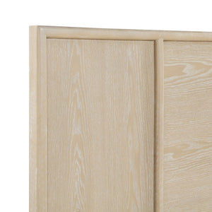 English Elm California King Oak Veneer 4 Piece Bedroom Set with Dresser Mirror and Nightstand B011S05141