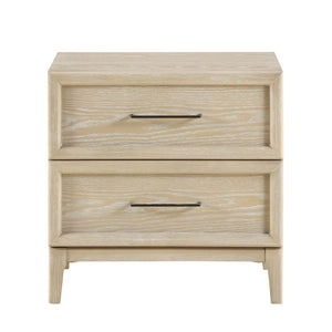 English Elm California King Oak Veneer 4 Piece Bedroom Set with Dresser Mirror and Nightstand B011S05141