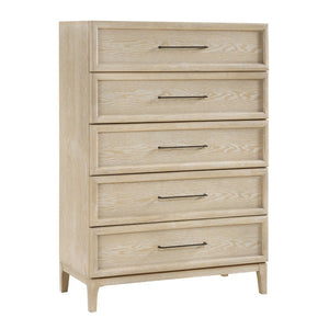 English Elm California King Bedroom Set Oak Veneer Panel Bed Dresser Chest Nightstand Mirror B011S05142