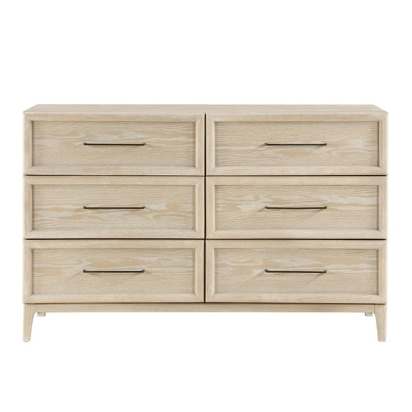 English Elm Queen Panel Bed Set Oak Veneer Five Piece Suite with Dresser Chest and Nightstand B011S05144