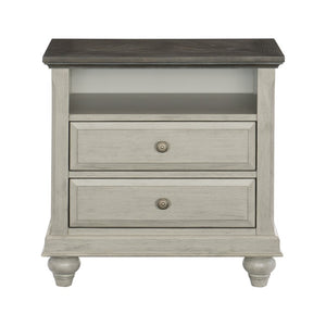 English Elm Queen Bedroom Set Five Piece Modern Farmhouse Pine Oak Veneer with Gray Finish B011S05162