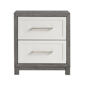 English Elm Eastern King Platform Bedroom Set Okume Veneer Two Tone Contemporary Five Piece B011S05166