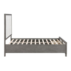 English Elm Eastern King Platform Bedroom Set Okume Veneer Two Tone Contemporary Five Piece B011S05166