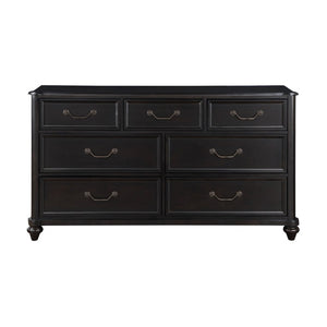 English Elm Eastern King Bedroom Set with Birch Veneer Dresser Mirror and Nightstand Traditional Style B011S05175