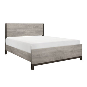 English Elm California King 4 Piece Bedroom Set with Dresser Mirror and Nightstand in Dark Gray B011S05201