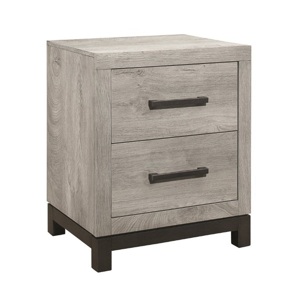 English Elm California King 4 Piece Bedroom Set with Dresser Mirror and Nightstand in Dark Gray B011S05201