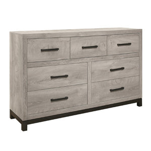 English Elm California King 4 Piece Bedroom Set with Dresser Mirror and Nightstand in Dark Gray B011S05201