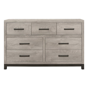 English Elm Twin Panel Bed Set with Dresser Nightstand Chest and Mirror in Dark Gray Faux Wood B011S05208