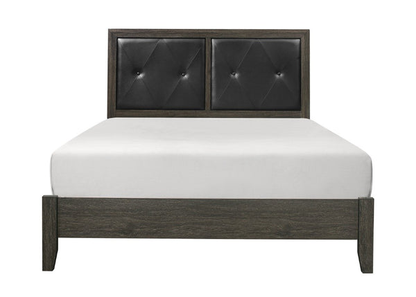 English Elm California King Bedroom Set Faux Leather Tufted Headboard with Dresser and Nightstand B011S05209