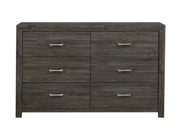 English Elm California King Bedroom Set Faux Leather Tufted Headboard with Dresser and Nightstand B011S05209