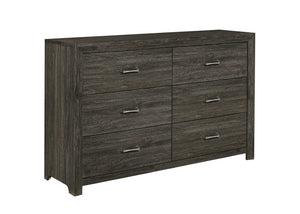 English Elm California King Bedroom Set Faux Leather Tufted Headboard with Dresser and Nightstand B011S05209