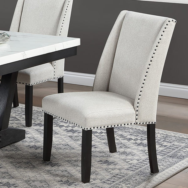 English Elm 6Pc Extendable Dining Set Trestle Table Tufted Linen Chairs Bench Espresso Finish Antique Black Faux Marble,MDF,Rubber Wood B011S05295