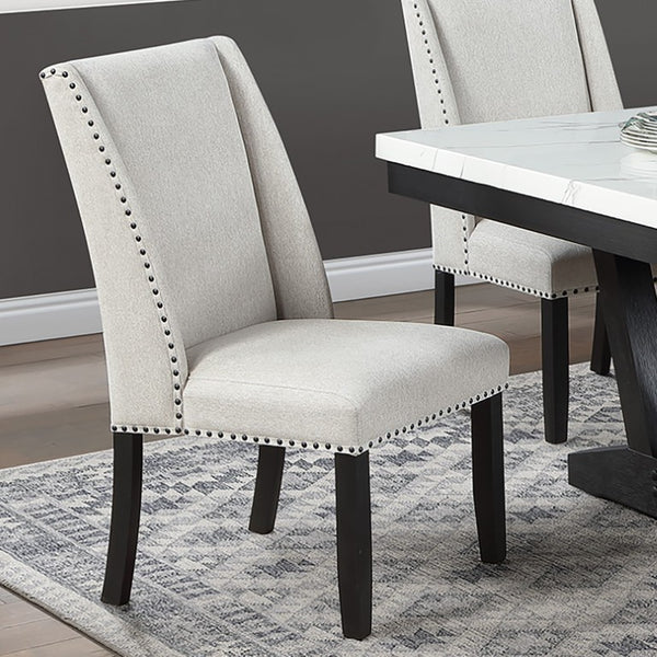 English Elm 6Pc Extendable Dining Set Trestle Table Tufted Linen Chairs Bench Espresso Finish Antique Black Faux Marble,MDF,Rubber Wood B011S05295