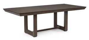 English Elm 6Pc Extendable Dining Set Trestle Table Tufted Linen Chairs Bench Espresso Finish Beige,Brown Wood B011S05296