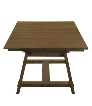 English Elm 6Pc Extendable Dining Set with Self-Storing Leaf Upholstered Chairs Bench Warm Brown Wood B011S05301