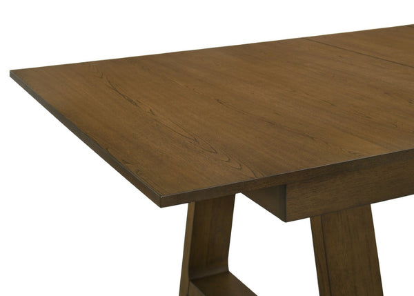 English Elm 5Pc Solid Wood Expandable Dining Set with Upholstered Chairs for Rustic Rooms Brown 16" Storing Leaf Table B011S05302
