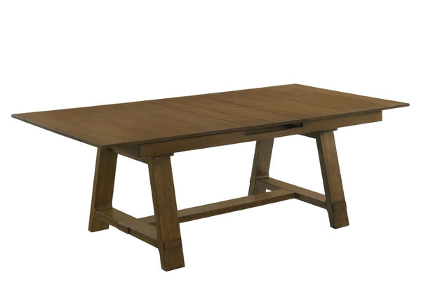 English Elm 5Pc Solid Wood Expandable Dining Set with Upholstered Chairs for Rustic Rooms Brown 16" Storing Leaf Table B011S05302