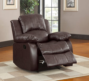 English Elm Brown Faux Leather Reclining Sofa and Loveseat Set with Pillow Arms Living Room 3pc B011S05308