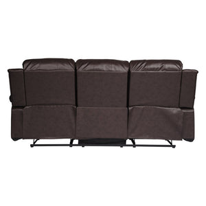 English Elm Brown Faux Leather Reclining Sofa and Loveseat Set with Pillow Arms Living Room 3pc B011S05308