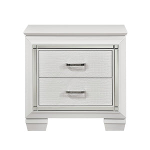 English Elm Eastern King Glam Bedroom Set with LED Lighting Tufted Headboard Crystal Hardware B011S05337