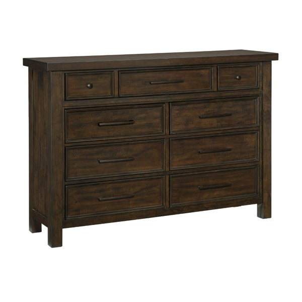 English Elm California King Sleigh Bed Set Mango Veneer Brown Finish Transitional Bedroom B011S05354