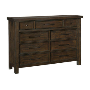 English Elm Queen Sleigh Bedroom Set with Mango Veneer Dresser Mirror and Nightstands B011S05356