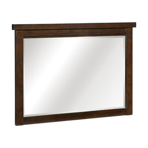 English Elm Queen Sleigh Bedroom Set with Mango Veneer Dresser Mirror and Nightstands B011S05356
