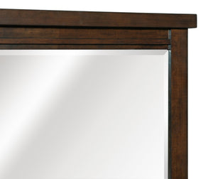 English Elm Queen Sleigh Bedroom Set with Mango Veneer Dresser Mirror and Nightstands B011S05356