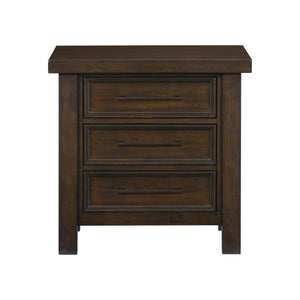 English Elm Queen Sleigh Bedroom Set with Mango Veneer Dresser Mirror and Nightstands B011S05356