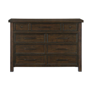 English Elm Queen Sleigh Bedroom Set with Mango Veneer Dresser Mirror and Nightstands B011S05356