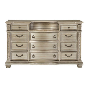 English Elm Eastern King Sleigh Bedroom Set Ornate Carved Dark Cherry Birch Veneer Tufted B011S05380