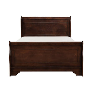 English Elm Twin Sleigh Bed Set Louis Philippe Okume Veneer Five Piece Traditional Bedroom B011S05394