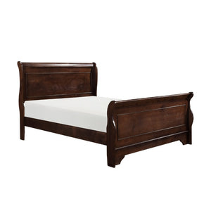 English Elm Twin Sleigh Bed Set Louis Philippe Okume Veneer Five Piece Traditional Bedroom B011S05394