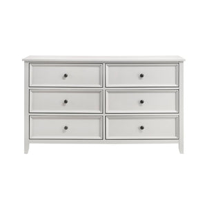 English Elm Full Bedroom Set Six Piece Farmhouse Collection with Shiplap Panel Off White Wood B011S05413