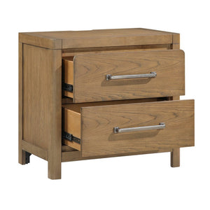English Elm California King 5 Piece Bedroom Set Hickory Veneer Platform Bed with Storage Drawers B011S05416