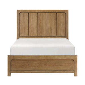 English Elm Queen Platform Bedroom Set Hickory Veneer Dovetail Storage Six Piece Warm Brown B011S05419