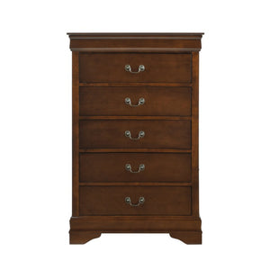 English Elm Queen Sleigh Bedroom Set 6 Piece Louis Philippe Style Rich Brown Cherry Wood B011S05425