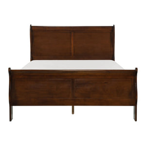 English Elm Queen Sleigh Bedroom Set 6 Piece Louis Philippe Style Rich Brown Cherry Wood B011S05425